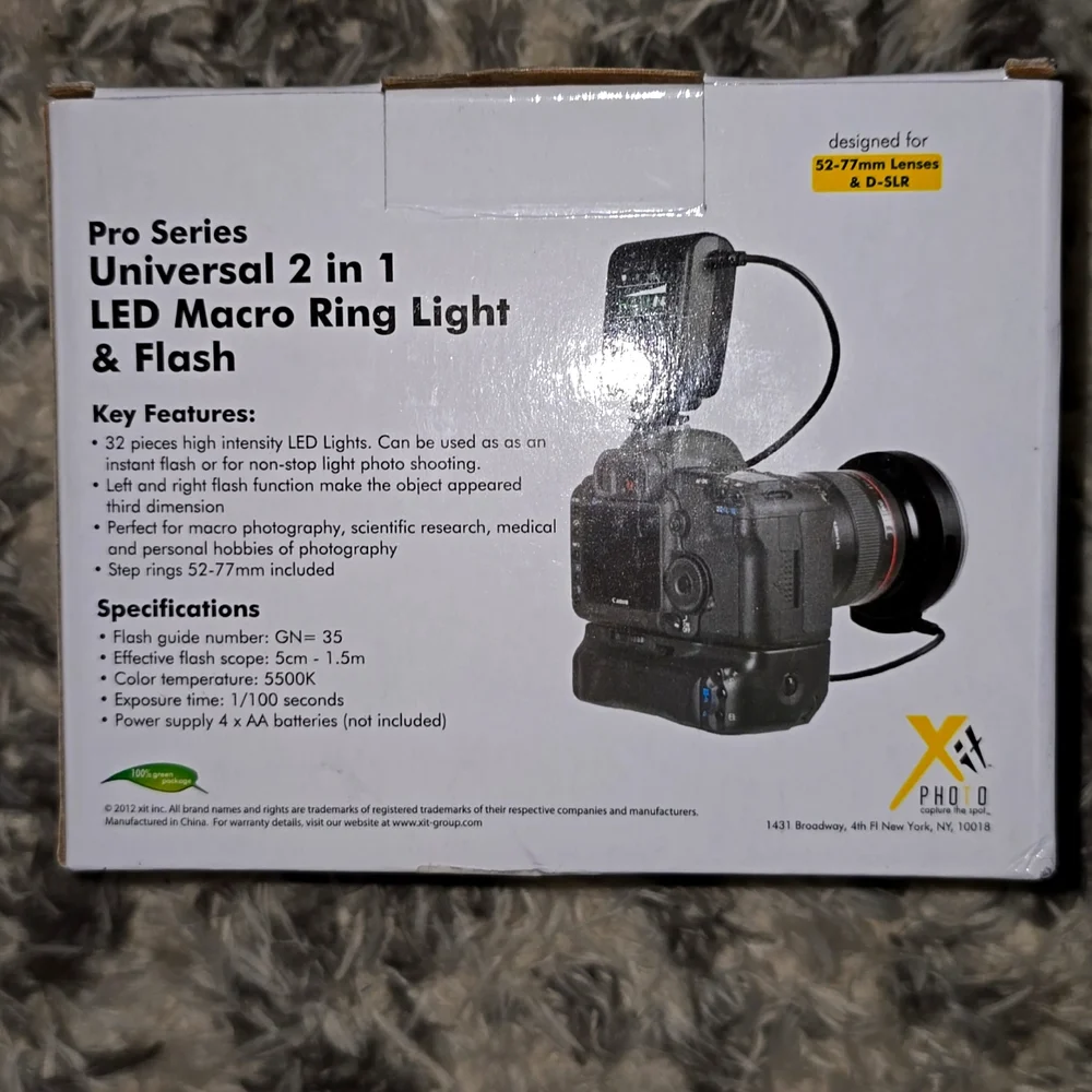 Pro series universal 2 in 1 LED macro ring light & flash